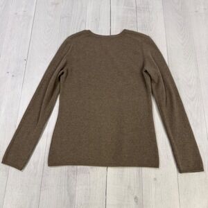 Charter Club Womens 100% Cashmere V-Neck Sweater 2-Ply Taupe Brown Small S